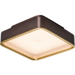 Pan Square Flush Ceiling Light - Deep Taupe / Acrylic