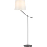 Nero Floor Lamp - Satin Nickel / White