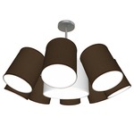 Buster Chandelier - Brushed Nickel / Silk Chocolate