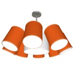 Buster Chandelier - Brushed Nickel / Silk Orange