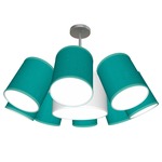 Buster Chandelier - Brushed Nickel / Silk Turquoise
