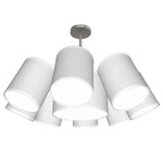 Buster Chandelier - Brushed Nickel / Silk White