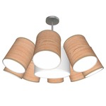 Buster Chandelier - Brushed Nickel / Natural Photo Veneer