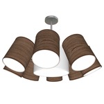 Buster Chandelier - Brushed Nickel / Walnut Photo Veneer