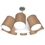 Buster Chandelier - Brushed Nickel / Zebrawood Photo Veneer