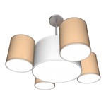 Landon Chandelier - Brushed Nickel / Silk Champagne