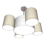 Landon Chandelier - Brushed Nickel / Silk Cream