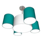 Landon Chandelier - Brushed Nickel / Silk Turquoise