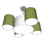 Landon Chandelier - Brushed Nickel / Silk Verde