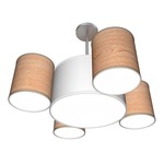 Landon Chandelier - Brushed Nickel / Natural Photo Veneer