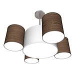 Landon Chandelier - Brushed Nickel / Walnut Photo Veneer