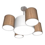 Landon Chandelier - Brushed Nickel / Zebrawood Photo Veneer