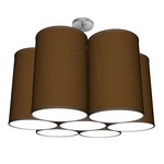 Ledo Chandelier - Brushed Nickel / Silk Antique Copper