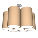 Ledo Chandelier - Brushed Nickel / Silk Champagne