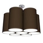 Ledo Chandelier - Brushed Nickel / Silk Chocolate