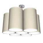 Ledo Chandelier - Brushed Nickel / Silk Cream