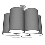 Ledo Chandelier - Brushed Nickel / Silk Gunmetal