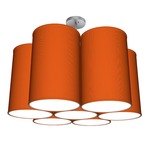 Ledo Chandelier - Brushed Nickel / Silk Orange