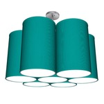 Ledo Chandelier - Brushed Nickel / Silk Turquoise