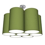 Ledo Chandelier - Brushed Nickel / Silk Verde