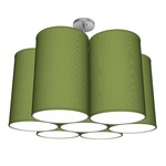 Ledo Chandelier - Brushed Nickel / Silk Verde