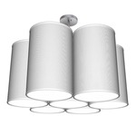 Ledo Chandelier - Brushed Nickel / Silk White