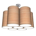 Ledo Chandelier - Brushed Nickel / Natural Photo Veneer