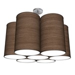 Ledo Chandelier - Brushed Nickel / Walnut Photo Veneer