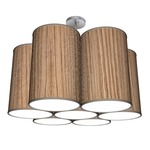 Ledo Chandelier - Brushed Nickel / Zebrawood Photo Veneer