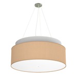 Abba Grande Drum Pendant - Brushed Nickel / Silk Champagne