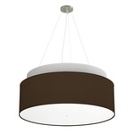 Abba Grande Drum Pendant - Brushed Nickel / Silk Chocolate