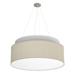 Abba Grande Drum Pendant - Brushed Nickel / Silk Cream