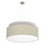 Abba Grande Drum Pendant - Brushed Nickel / Silk Cream