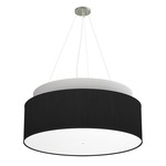 Abba Grande Drum Pendant - Brushed Nickel / Silk Ebony