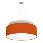 Abba Grande Drum Pendant - Brushed Nickel / Silk Orange