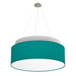 Abba Grande Drum Pendant - Brushed Nickel / Silk Turquoise