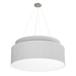 Abba Grande Drum Pendant - Brushed Nickel / Silk White