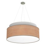 Abba Grande Drum Pendant - Brushed Nickel / Natural Photo Veneer