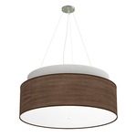 Abba Grande Drum Pendant - Brushed Nickel / Walnut Photo Veneer