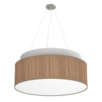 Abba Grande Drum Pendant - Brushed Nickel / Zebrawood Photo Veneer