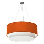 Luther Grande Pendant - Brushed Nickel / Silk Orange