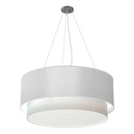 Luther Grande Pendant - Brushed Nickel / Silk White
