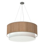 Luther Grande Pendant - Brushed Nickel / Zebrawood Photo Veneer