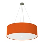 Thao Grande Pendant - Brushed Nickel / Silk Orange