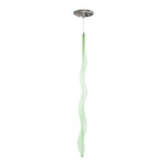 Pogo Pendant - Brushed Nickel / Green Mesh