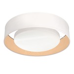 Button Ceiling Light Fixture - Brushed Nickel / Silk Champagne