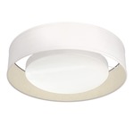 Button Ceiling Light Fixture - Brushed Nickel / Silk Cream