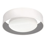 Button Ceiling Light Fixture - Brushed Nickel / Silk Gunmetal