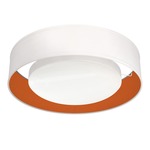 Button Ceiling Light Fixture - Brushed Nickel / Silk Orange