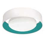 Button Ceiling Light Fixture - Brushed Nickel / Silk Turquoise